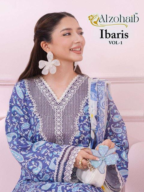 Alzohaib ibaris vol-1 wholesaler of salwar suits in ahmedabad